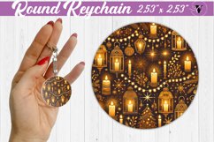 Round Keychain | Christmas Pattern | Happy Holidays Product Image 1
