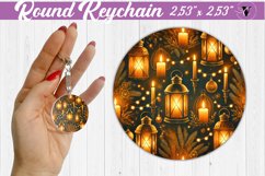 Round Keychain | Christmas Pattern | Happy Holidays Product Image 1