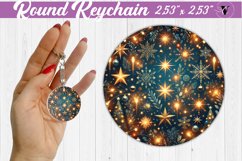 Round Keychain | Christmas Pattern | Happy Holidays Product Image 1