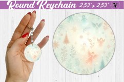 Round Keychain | Christmas Pattern | Happy Holidays Product Image 1