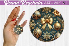 Round Keychain | Christmas Pattern | Happy Holidays Product Image 1