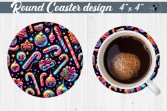 Round Coasters | Christmas Pattern | Christmas Product Image 1