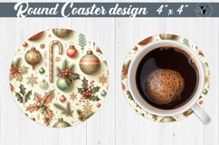 Round Coasters | Christmas Pattern | Christmas Product Image 1