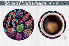 Round Coasters | Christmas Pattern | Christmas Product Image 1