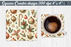 Square Coasters | Christmas Pattern | Christmas Product Image 1