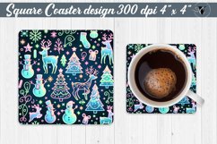 Square Coasters | Christmas Pattern | Christmas Product Image 1
