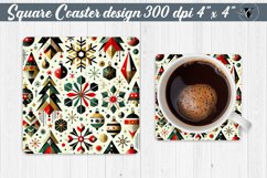 Square Coasters | Christmas Pattern | Christmas Product Image 1