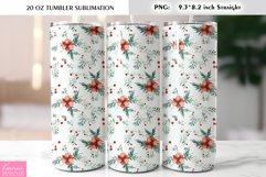 Watercolor Flower Design|Leaves and Berries Tumbler Wrap Product Image 1