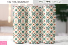 Floral Christmas Design|Christmas Tumbler Sublimation Product Image 1
