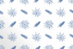 Christmas Seamless Pattern with Pine Branch and Poinsettia Product Image 1