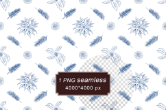 Christmas Seamless Pattern with Pine Branch and Poinsettia Product Image 1