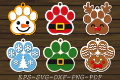 Christmas Paw Ornament SVG, Pet Lover Holiday Decor File Product Image 1