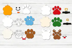 Christmas Paw Ornament SVG, Pet Lover Holiday Decor File Product Image 2