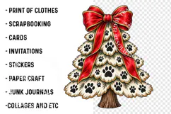 Christmas Paw Print Tree PNG, Dog Lover Sublimation Product Image 3