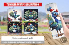 Tumbler Wrap Cartoon Christmas Peacock Product Image 1