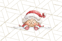 Christmas Peeking Characters Clipart, Cute Holiday PNGs Product Image 4