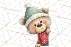 Christmas Peeking Characters Clipart, Cute Holiday PNGs Product Image 3