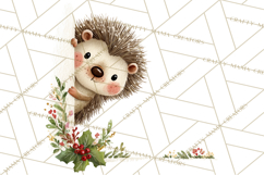 Christmas Peeking Characters Clipart, Cute Holiday PNGs Product Image 4