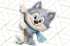 Christmas Peeking Characters Clipart, Cute Holiday PNGs Product Image 4