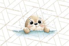 Christmas Peeking Characters Clipart, Cute Holiday PNGs Product Image 2