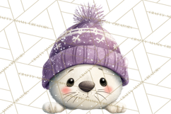 Christmas Peeking Characters Clipart, Cute Holiday PNGs Product Image 2