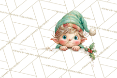 Christmas Peeking Characters Clipart, Cute Holiday PNGs Product Image 4