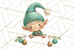 Christmas Peeking Characters Clipart, Cute Holiday PNGs Product Image 5