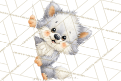 Christmas Peeking Characters Clipart, Cute Holiday PNGs Product Image 4