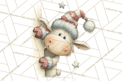 Christmas Peeking Characters Clipart, Cute Holiday PNGs Product Image 5