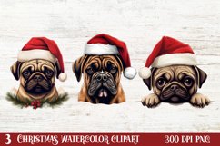 Christmas Peeking Dogs Clipart, Christmas PNG Product Image 1