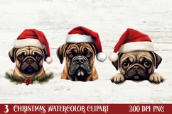 Christmas Peeking Dogs Clipart, Christmas PNG Product Image 1