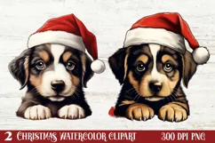 Christmas Peeking Dogs Clipart, Christmas PNG Product Image 1