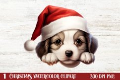 Christmas Peeking Dogs Clipart, Christmas PNG Product Image 1
