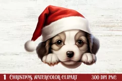 Christmas Peeking Dogs Clipart, Christmas PNG Product Image 1