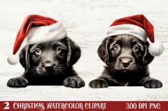 Christmas Peeking Dogs Clipart, Christmas PNG Product Image 1