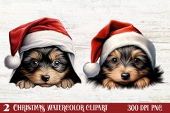 Christmas Peeking Dogs Clipart, Christmas PNG Product Image 1