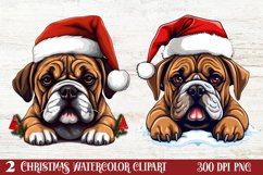 Christmas Peeking Dogs Clipart, Christmas PNG Product Image 1