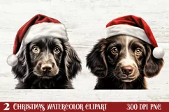 Christmas Peeking Dogs Clipart, Christmas PNG Product Image 1