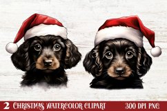 Christmas Peeking Dogs Clipart, Christmas PNG Product Image 1
