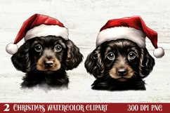 Christmas Peeking Dogs Clipart, Christmas PNG Product Image 1