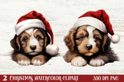 Christmas Peeking Dogs Clipart, Christmas PNG Product Image 1