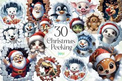 3D Broken Wall Christmas Sublimation Product Image 1