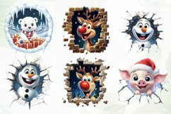 3D Broken Wall Christmas Sublimation Product Image 6