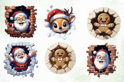 3D Broken Wall Christmas Sublimation Product Image 5