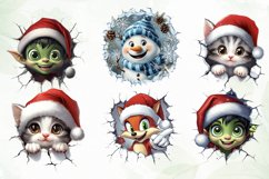 3D Broken Wall Christmas Sublimation Product Image 3