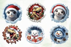 3D Broken Wall Christmas Sublimation Product Image 2