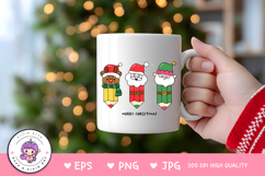 Christmas Pencil Reindeer Santa and cute Elf kawaii clipart Product Image 4
