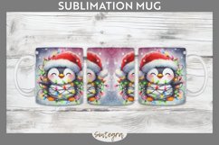 Christmas Penguin v1 Entangled in Lights Mug Wrap Sublimatio Product Image 1