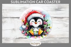 Christmas Penguin v2 Entangled in Lights Car Coaster Sublima Product Image 1
