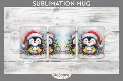Christmas Penguin v2 Entangled in Lights Mug Wrap Sublimatio Product Image 1